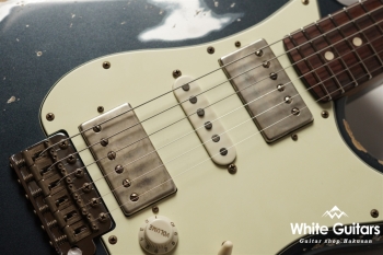 XSC-4 - Darker Lake Placid Blue over Silver Metalic - Heavy Aged / Master Grade Flame Maple Neck / Stainless Fret / Blender Mod