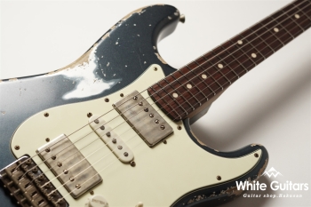 XSC-4 - Darker Lake Placid Blue over Silver Metalic - Heavy Aged / Master Grade Flame Maple Neck / Stainless Fret / Blender Mod