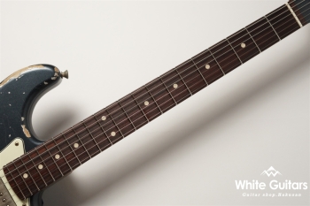 XSC-4 - Darker Lake Placid Blue over Silver Metalic - Heavy Aged / Master Grade Flame Maple Neck / Stainless Fret / Blender Mod