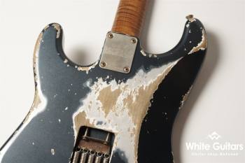 XSC-4 - Darker Lake Placid Blue over Silver Metalic - Heavy Aged / Master Grade Flame Maple Neck / Stainless Fret / Blender Mod