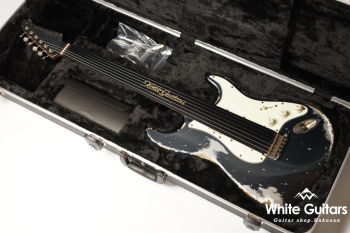 XSC-4 - Darker Lake Placid Blue over Silver Metalic - Heavy Aged / Master Grade Flame Maple Neck / Stainless Fret / Blender Mod