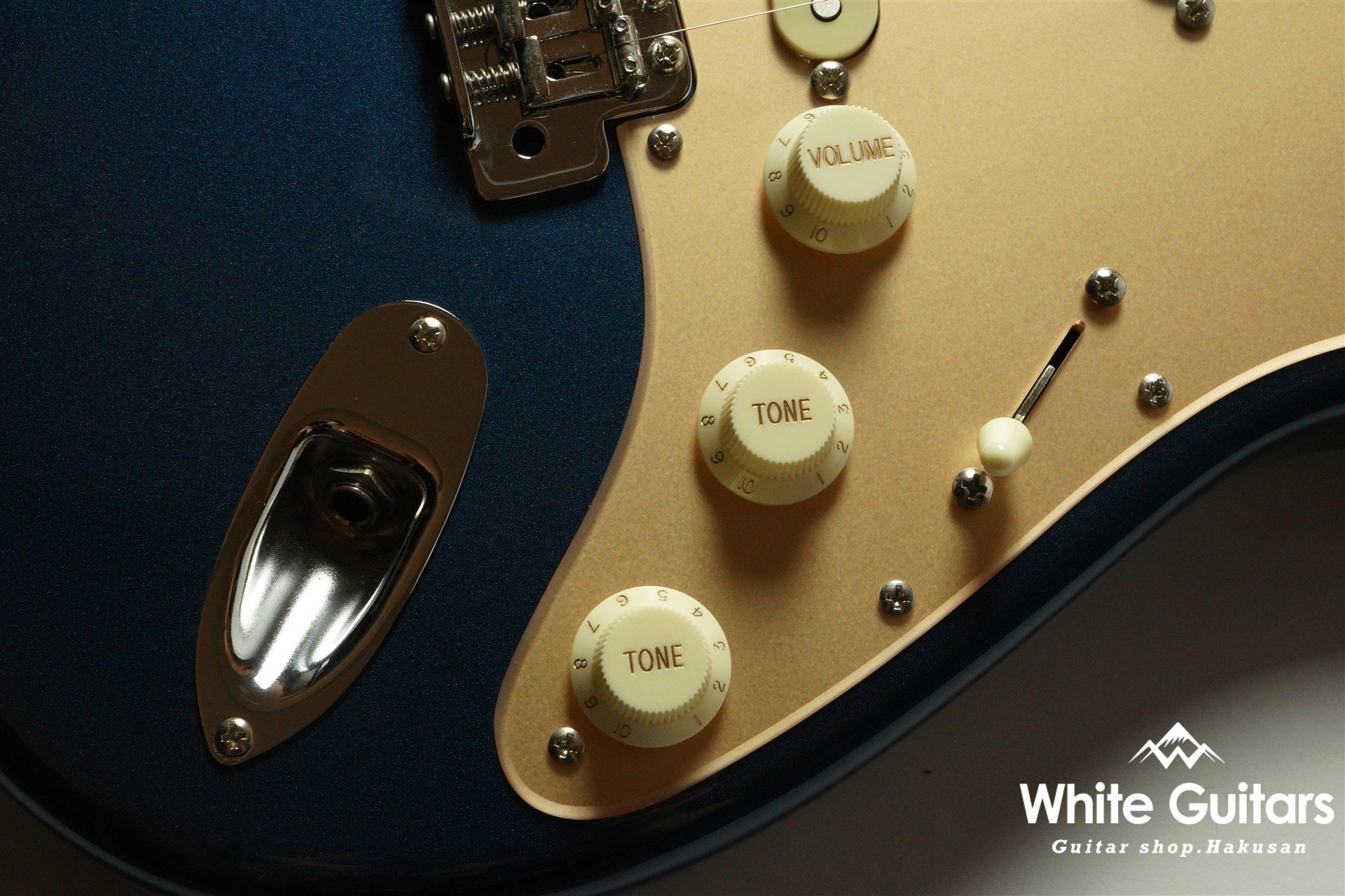 MC1-STD/R - Dark Lake Placid Blue / Gold Acryl Pick Guard