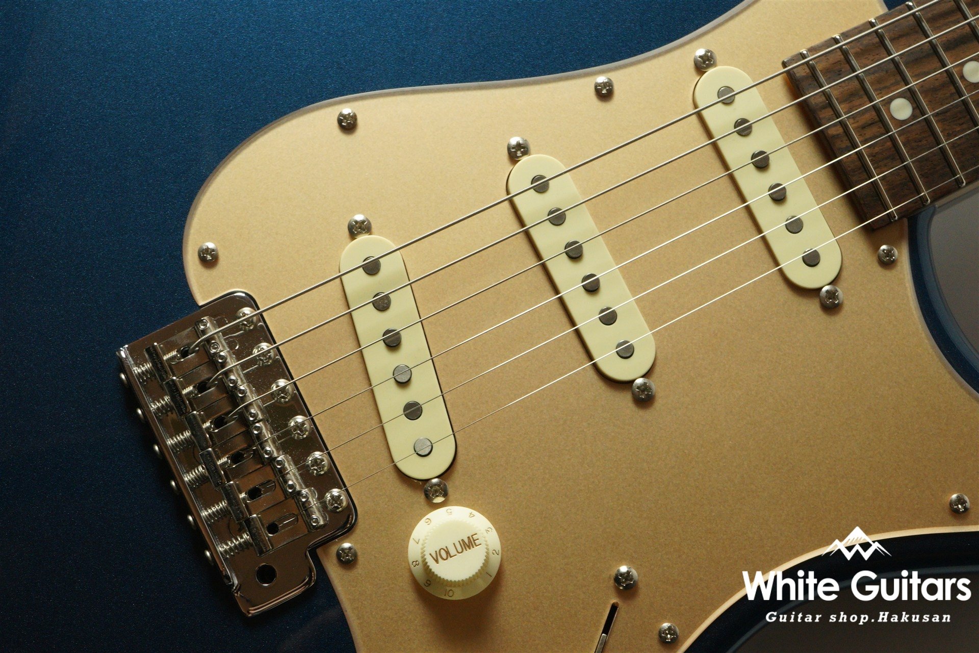 MC1-STD/R - Dark Lake Placid Blue / Gold Acryl Pick Guard