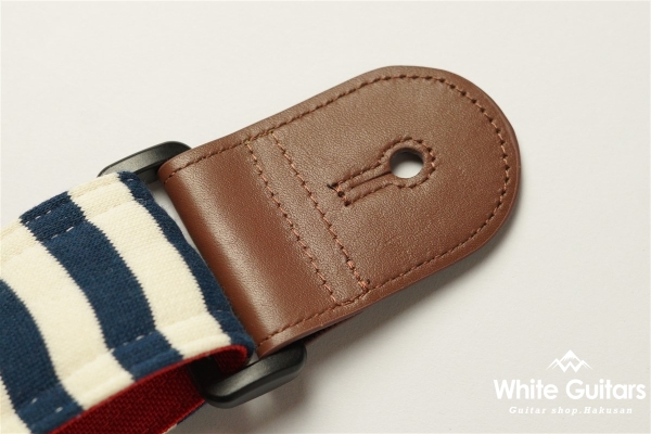 Guitar Strap Sweat Nylon - Navy Border / Tomato