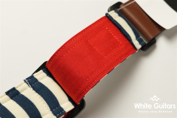 Guitar Strap Sweat Nylon - Navy Border / Tomato