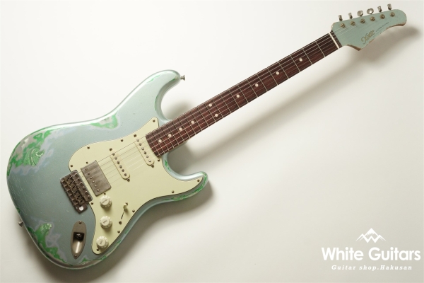 XSC-2 - Faded Ice Blue Metallic over Green Paisley - Heavy Aged