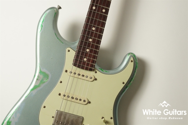 XSC-2 - Faded Ice Blue Metallic over Green Paisley - Heavy Aged