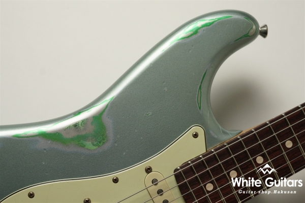 XSC-2 - Faded Ice Blue Metallic over Green Paisley - Heavy Aged