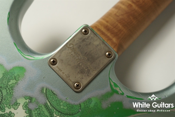 XSC-2 - Faded Ice Blue Metallic over Green Paisley - Heavy Aged