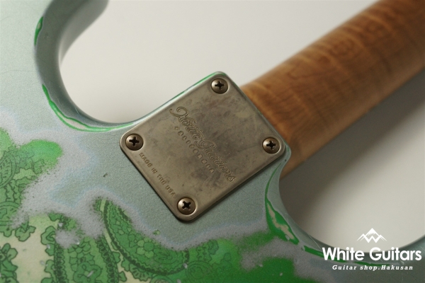 XSC-2 - Faded Ice Blue Metallic over Green Paisley - Heavy Aged