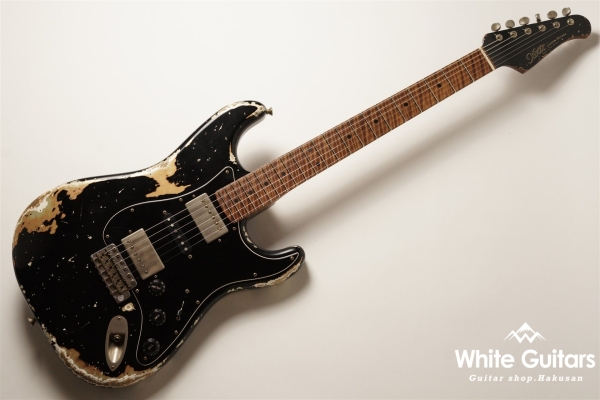 XSC-4 Black over Shoreline Gold - Heavy Aged / 5A Grade Flame Maple Neck