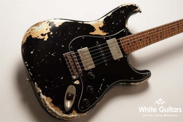 XSC-4 Black over Shoreline Gold - Heavy Aged / 5A Grade Flame Maple Neck