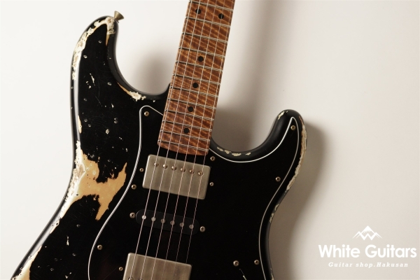 XSC-4 Black over Shoreline Gold - Heavy Aged / 5A Grade Flame Maple Neck