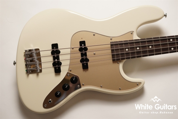 MJ1-STD/R - Olympic White / Gold Acryl Pick Guard