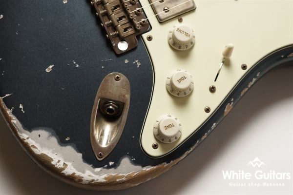 XSC-4 - Darker Lake Placid Blue over Silver Metalic - Heavy Aged / Master Grade Flame Maple Neck / Stainless Fret / Blender Mod